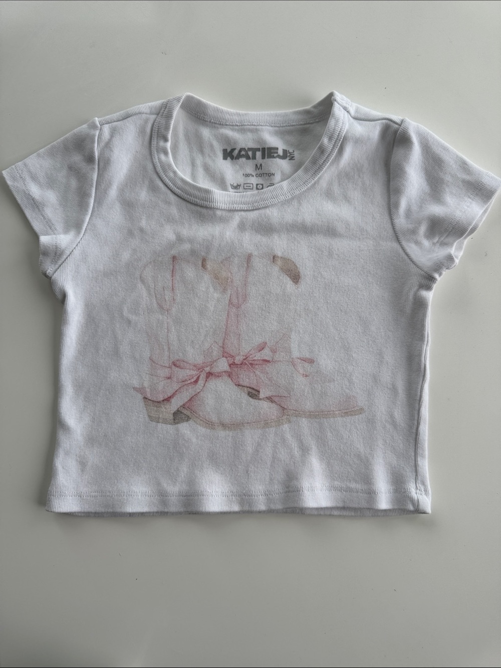 KATIE J NYC Tween Cowgirl Boots Short-Sleeve Tee, size Medium (9-10)